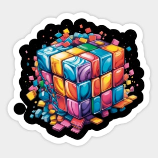 Rubik Cube Retro Design Sticker